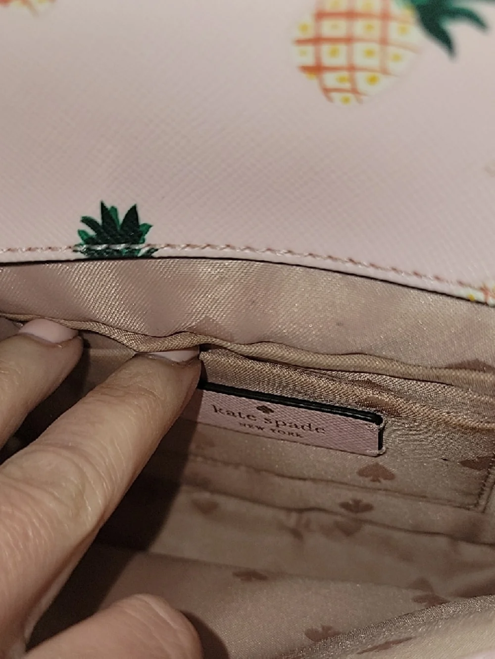 kate spade Pink Pineapple Print Top-Handle Crossbody